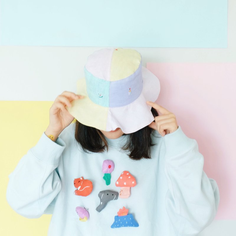 Pastel Circus - Linen Bucket Hat - 帽子 - 棉．麻 多色