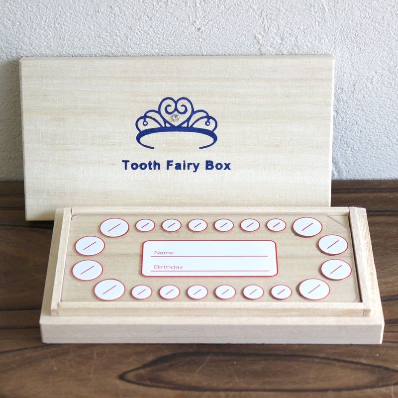 Breast tooth box High quality kiri Child's teeth Type_tiara blue - 满月礼盒 - 木头 