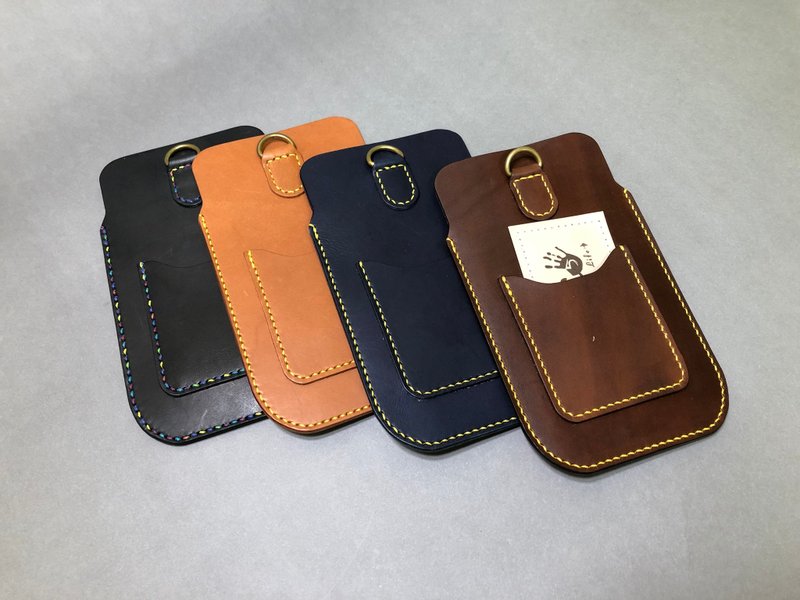【Mini5】直式简约手机套 / (不含颈绳/吊绳)可另购 - 手机壳/手机套 - 真皮 多色