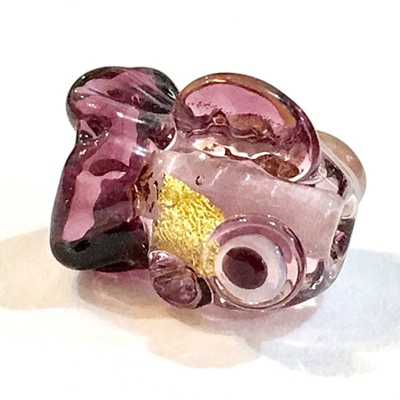 紫色琉璃金箔小鱼（单只 ） - 其他 - 玻璃 紫色