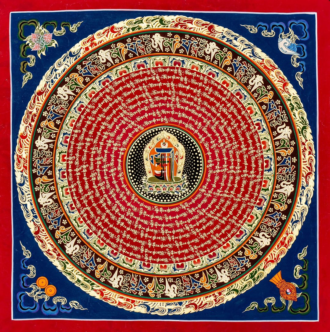 Mantra Mandala  复杂精细的神圣艺术  用于冥想和灵性修行 - 摆饰 - 其他材质 多色