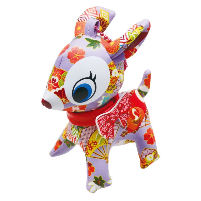 Puchi Babie Key Chain Kimono PU Deer Cute Doll Gift Present Japan - 玩偶/公仔 - 其他材质 紫色