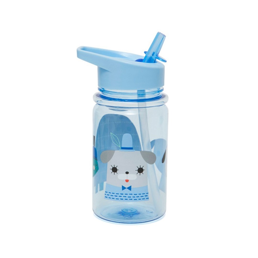 荷兰Petit Monkey 儿童水杯400(ml)-粉蓝花生狗狗 - 儿童餐具/餐盘 - 塑料 