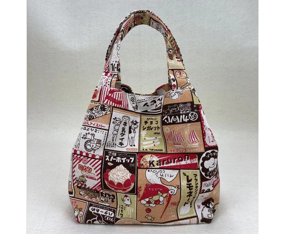 束绳提袋-日系怀旧广告风 - 手提包/手提袋 - 棉 蓝色