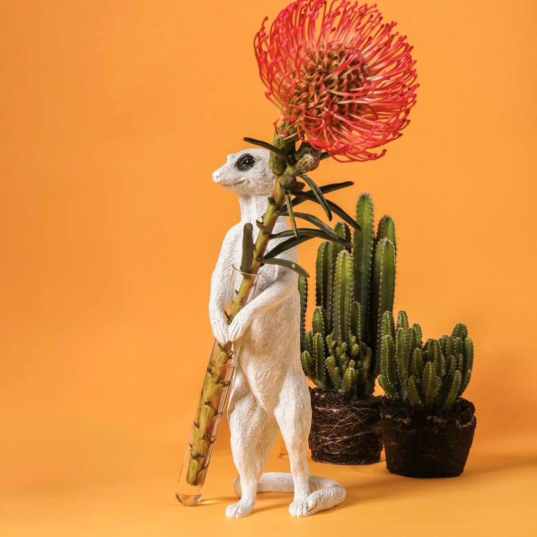 haoshi 良事设计 狐獴花器 - 送上祝福 站姿 01 - 花瓶/陶器 - 树脂 