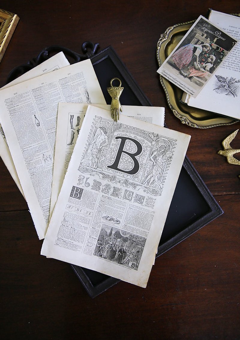 1922年 法国 古董书页(一份9页) - 刊物/书籍 - 纸 白色