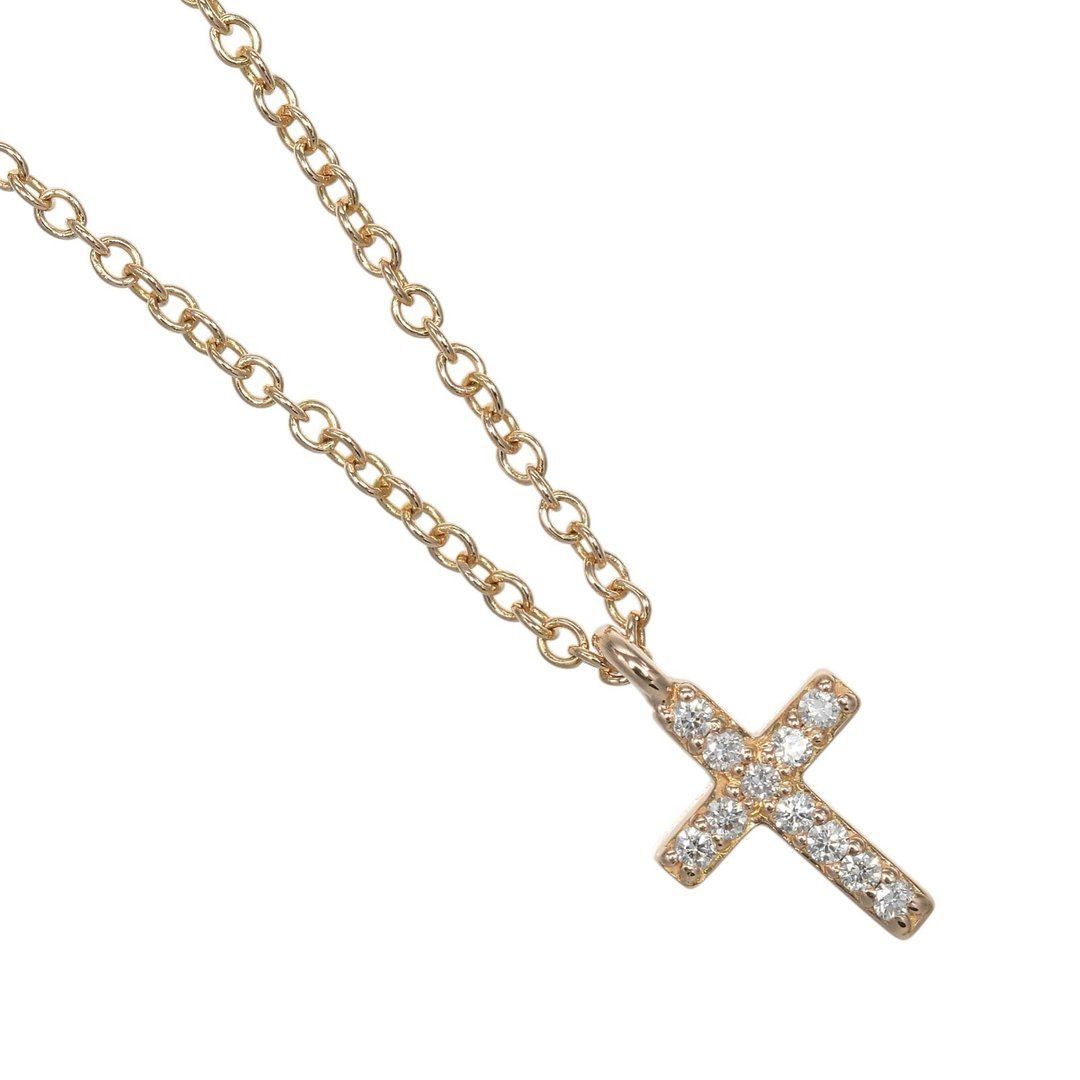 【日本直送】蒂芙尼 Metro Cross Mini 项链 K18PG 玫瑰金 钻石 约 1.75g TIFFANY&Co.【二手】A 级 - 项链 - 贵金属 金色