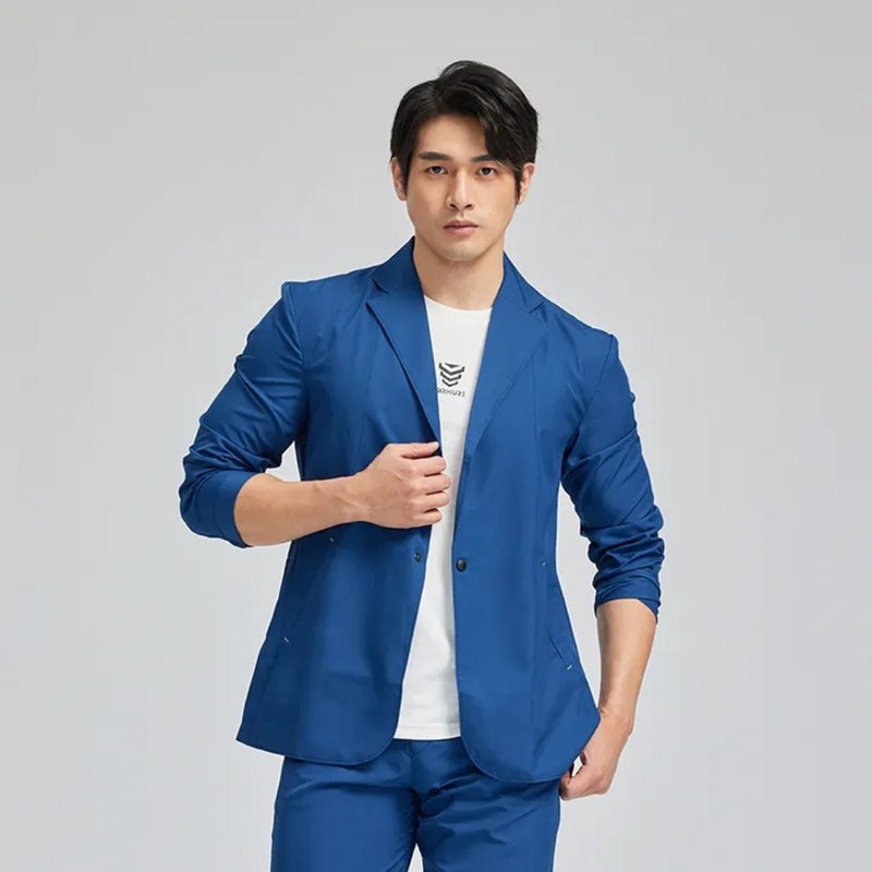 Ultra-Light 防泼水西装外套-蓝 - 男装西装外套 - 聚酯纤维 蓝色