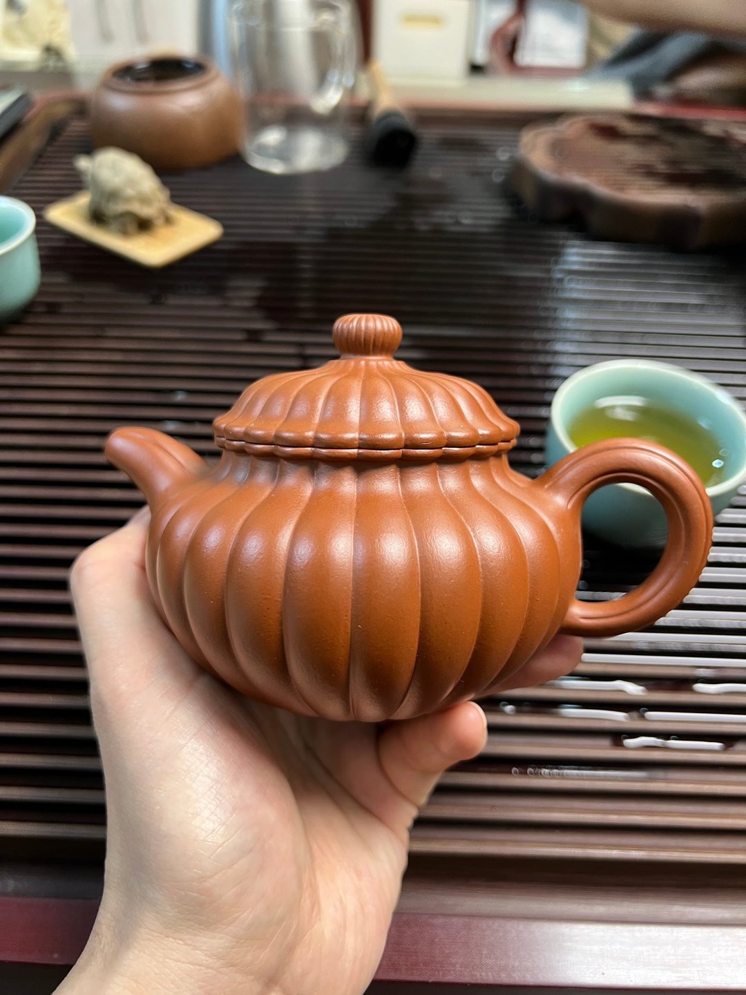 筋纹仿古 全手工制作 300cc 原矿顶级朱泥料 泥色正宗润泽 型体 - 茶具/茶杯 - 陶 灰色
