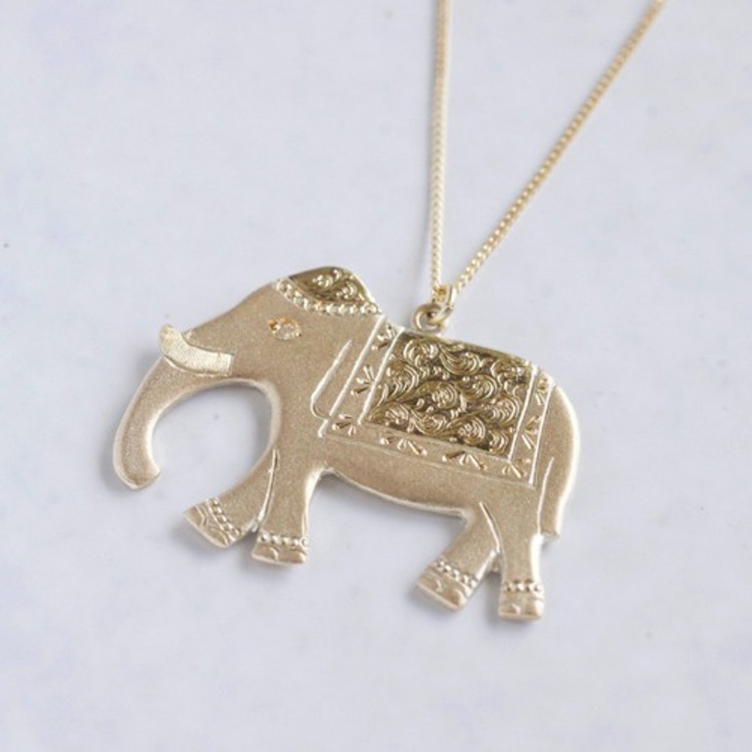 Elephant pendant [P019K10] - 项链 - 其他金属 