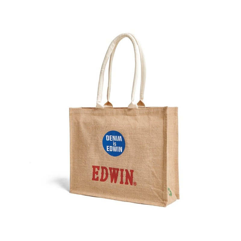 EDWIN 亚麻购物袋 (特大) #包包 - 手提包/手提袋 - 棉．麻 橘色