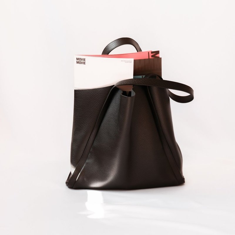 The Workmate Tote・经典黑・Daily Bag・型格日常真皮托特・极简 - 侧背包/斜挎包 - 真皮 黑色