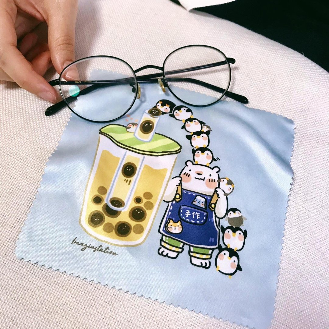 珍奶制作社 I 珍奶白熊 眼镜布 I - 其他 - 聚酯纤维 橘色