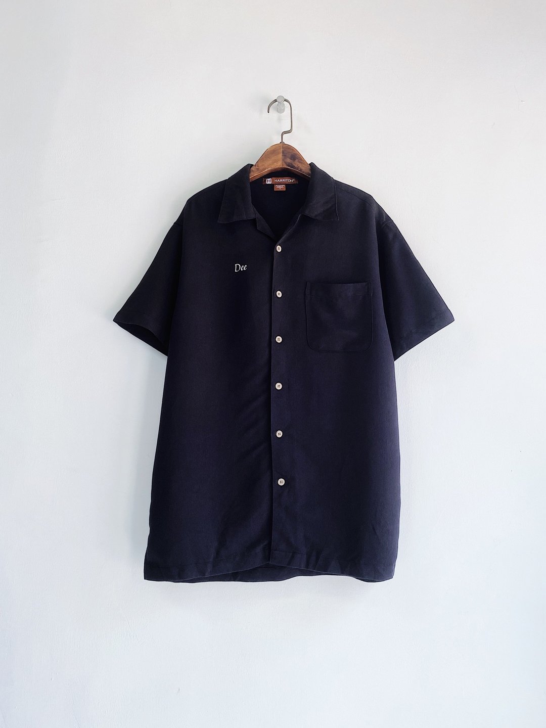 黑色童趣涂鸦夏威夷衫 男女可 古着衬衫上衣 vintage Aloha Shirt - 女装衬衫 - 丝．绢 黑色