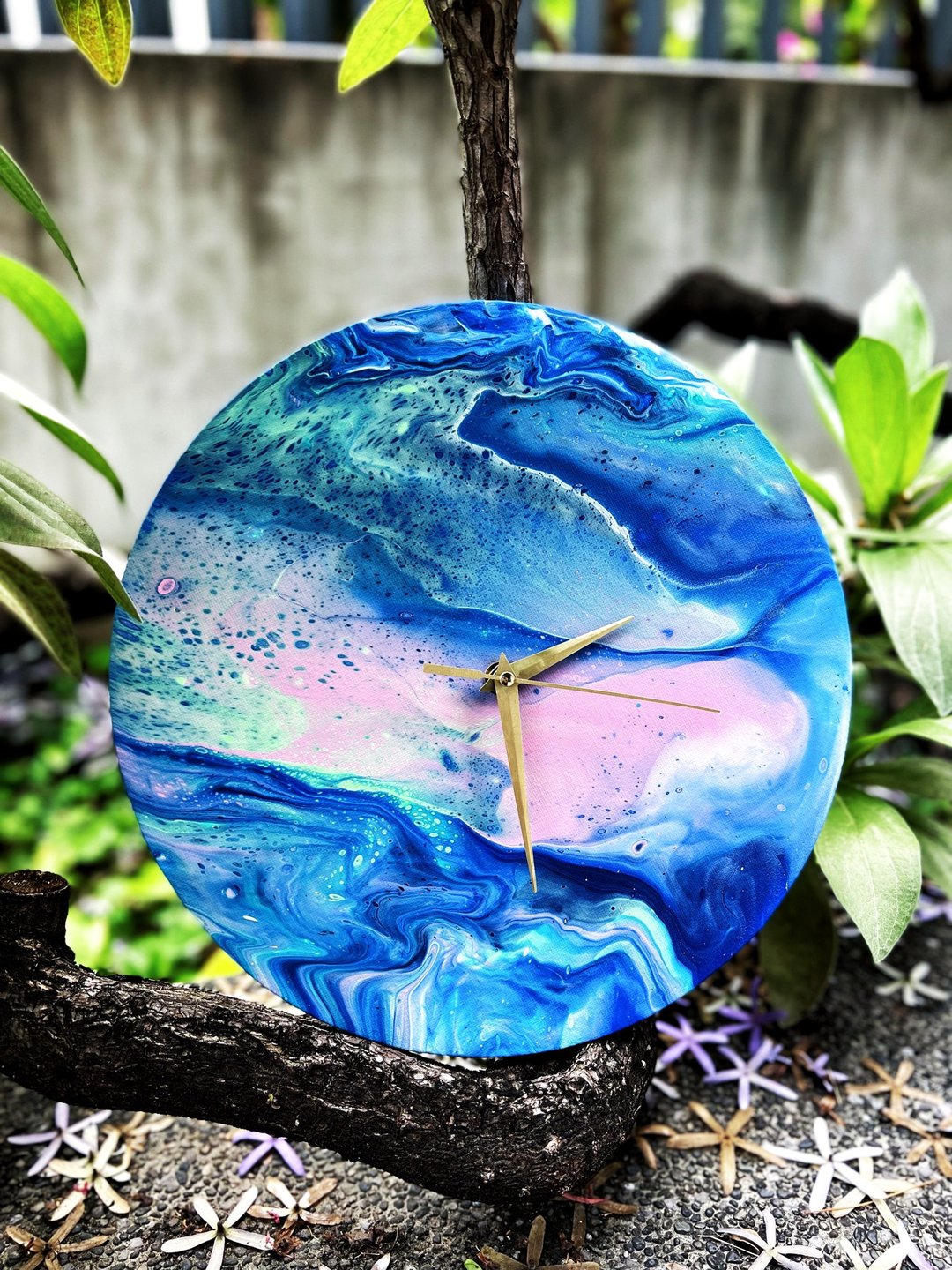 台中体验 l 流动画时钟体验课程 - 直径30CM 圆型画板 l 方圆雕塑 - 插画/绘画/写字 - 压克力 