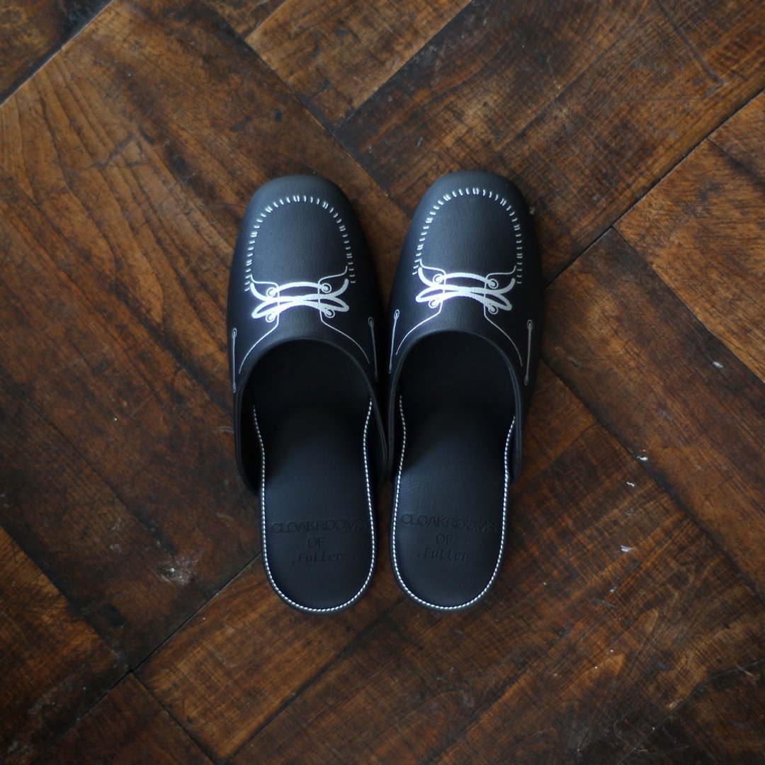 CLOAKROOMS OF .Fuller 室内拖鞋 帆船MOCASIN-黑银 - 室内拖鞋 - 人造皮革 黑色