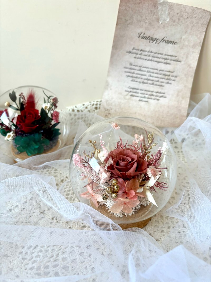 sueing_blossom 永生迷你玫瑰玻璃罩 - 干燥花/捧花 - 植物．花 