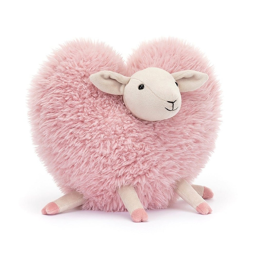 Jellycat Aimee Sheep 粉红爱心绵羊 - 玩偶/公仔 - 聚酯纤维 粉红色