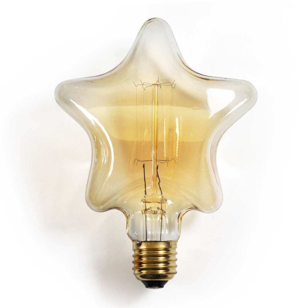 星形灯泡 Edison-Style, 爱迪生复古钨丝灯泡 : 1 个 (纯灯泡) - 灯具/灯饰 - 玻璃 金色
