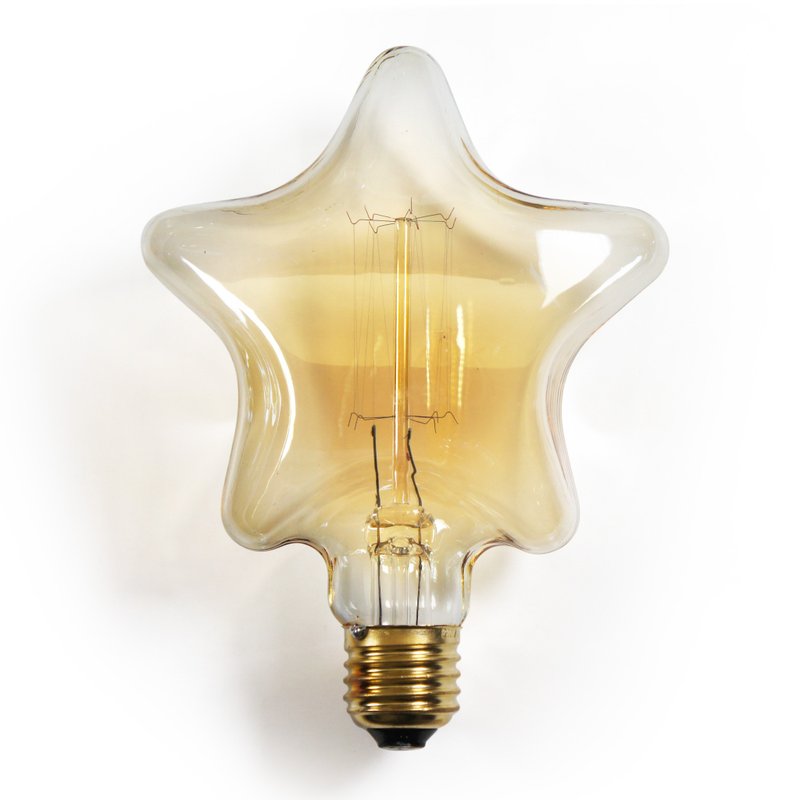 星形灯泡 Edison-Style, 爱迪生复古钨丝灯泡 : 1 个 (纯灯泡) - 灯具/灯饰 - 玻璃 金色