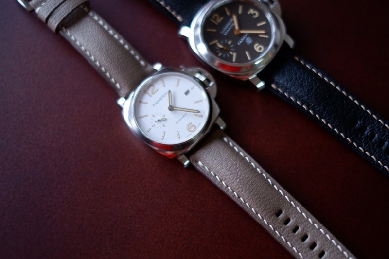 象灰山羊皮 表带 手工表带 订制表带 定制表带 - 表带 - 真皮 卡其色