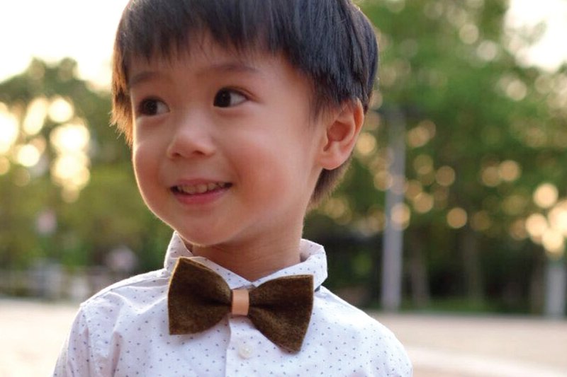 煲呔 Bowtie 领结 领带 伴郎礼 皮革 复古风 毛毡布 - 领带/领带夹 - 其他材质 绿色