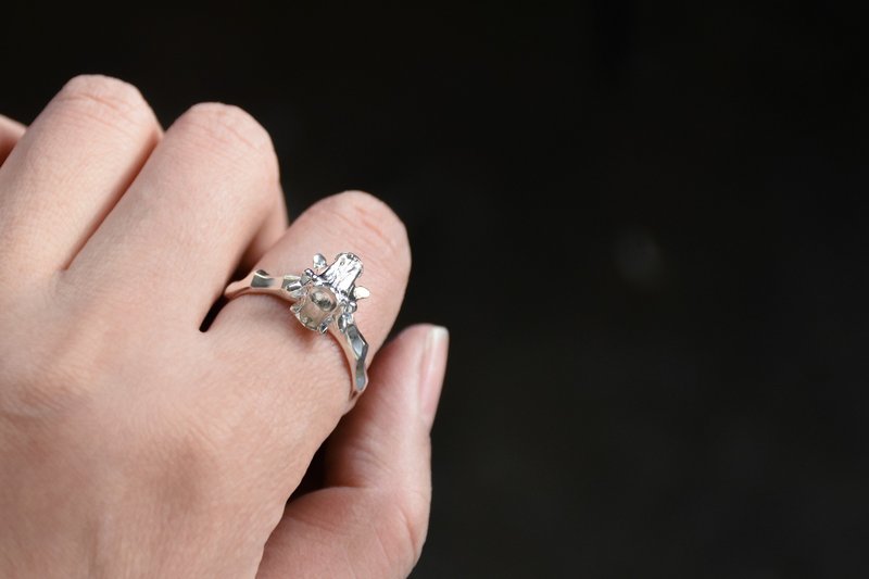 原创设计暗黑美学S925纯银脊椎骨骼戒指 - 戒指 - 纯银 黑色