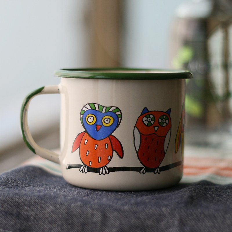 Smaltum布拉格 珐琅杯 呆萌猫头鹰_米黄(350ml)(FDN000366) - 咖啡杯/马克杯 - 珐琅 黄色