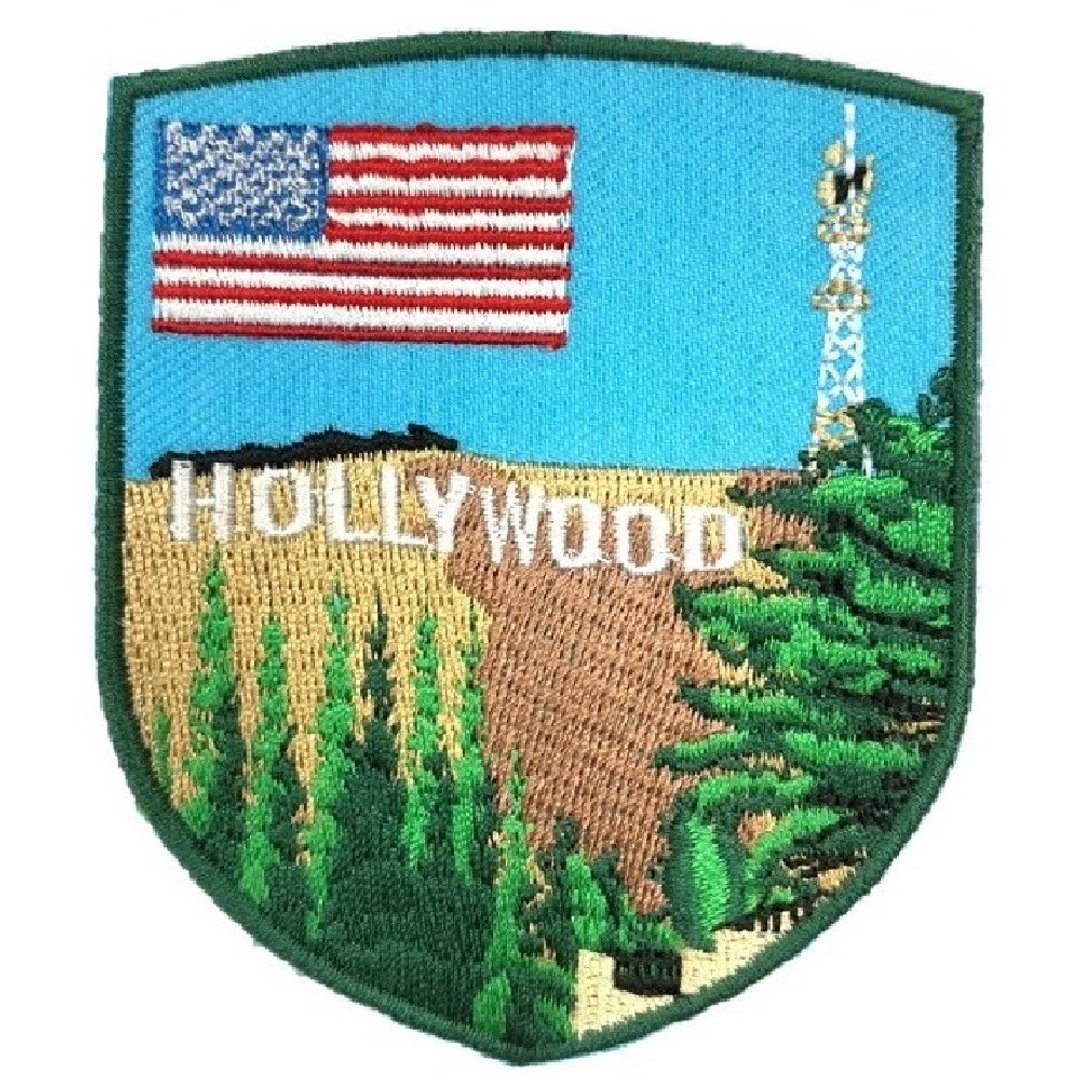 美国 好莱坞 USA HOLLYWOOD 补丁臂章烫 刺绣烫布贴 DIY衣饰立体 - 徽章/别针 - 绣线 多色