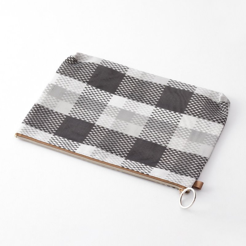 MIDORI 网眼 A5 收纳袋 - 黑白格纹 - 其他 - 其他材质 多色