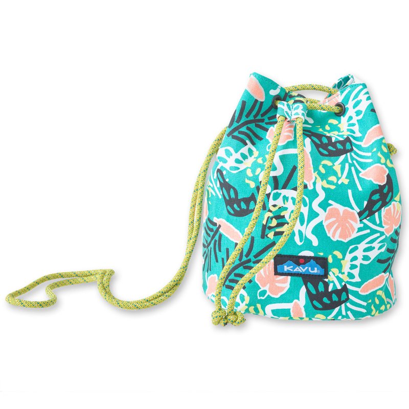 【西雅图 KAVU】Bucket Bag 水桶侧背包 丛林派对 #9102 - 侧背包/斜挎包 - 聚酯纤维 蓝色