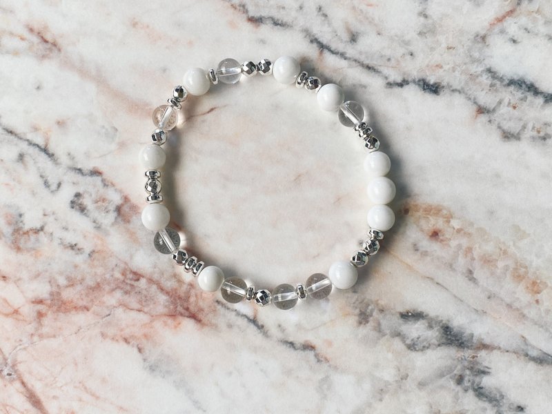ʚ(圆的兔几)ɞ   串珠手环 ๑砗磲.白水晶 - 手链/手环 - 水晶 多色