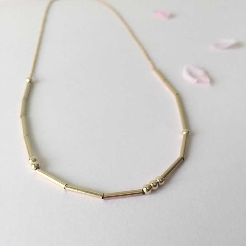 好日子。摩斯密码纪念日包金项链 - 锁骨链 - 其他金属 金色