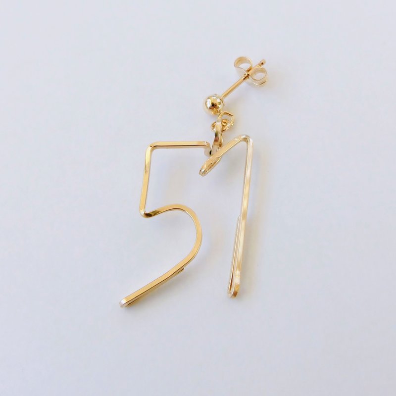 耀眼数字（Number）两位数耳环 - 项链 - 其他金属 金色