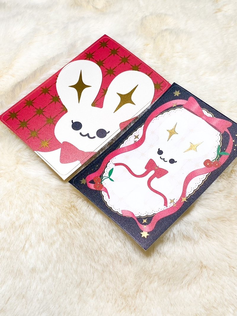 小兔子 LIXS : 小兔子 LIXS 卡片贴纸 - 贴纸 - 纸 黑色