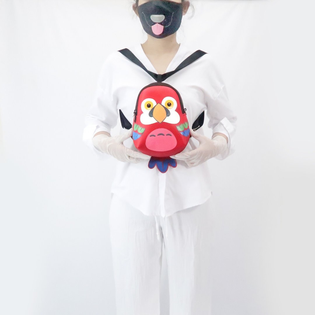 Scarlet Macaw mini backpack , crossbody bag, backpack for animals lovers. - 后背包/双肩包 - 人造皮革 红色