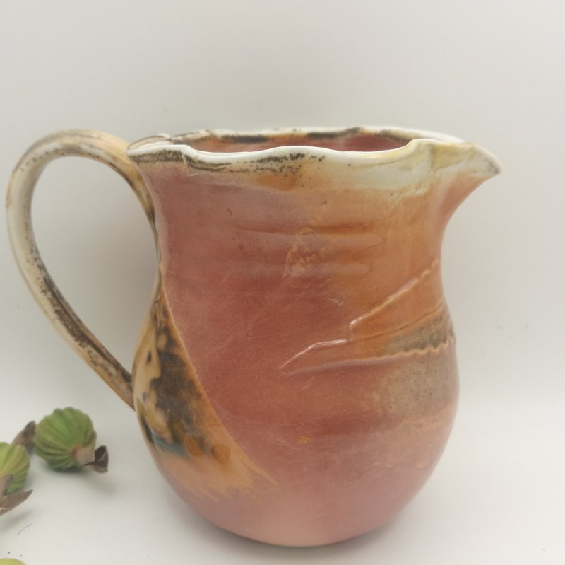 柴烧蕨叶茶海公道杯 - 茶具/茶杯 - 陶 金色