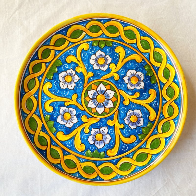 图片盘 26 厘米 Majolica 意大利陶器西西里岛 - 盘子/餐盘/盘架 - 陶 蓝色