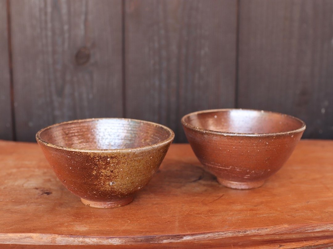 Bizen cup (medium) · 2 pieces set m2-021 - 碗 - 陶 咖啡色
