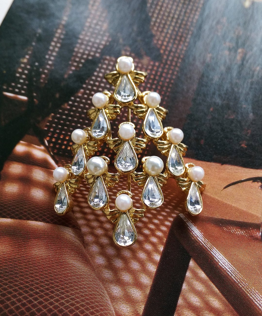 Vintage Jewelry 西洋古董饰品 Nina Ricci AVON 天使 圣诞树别针 - 徽章/别针 - 其他金属 金色
