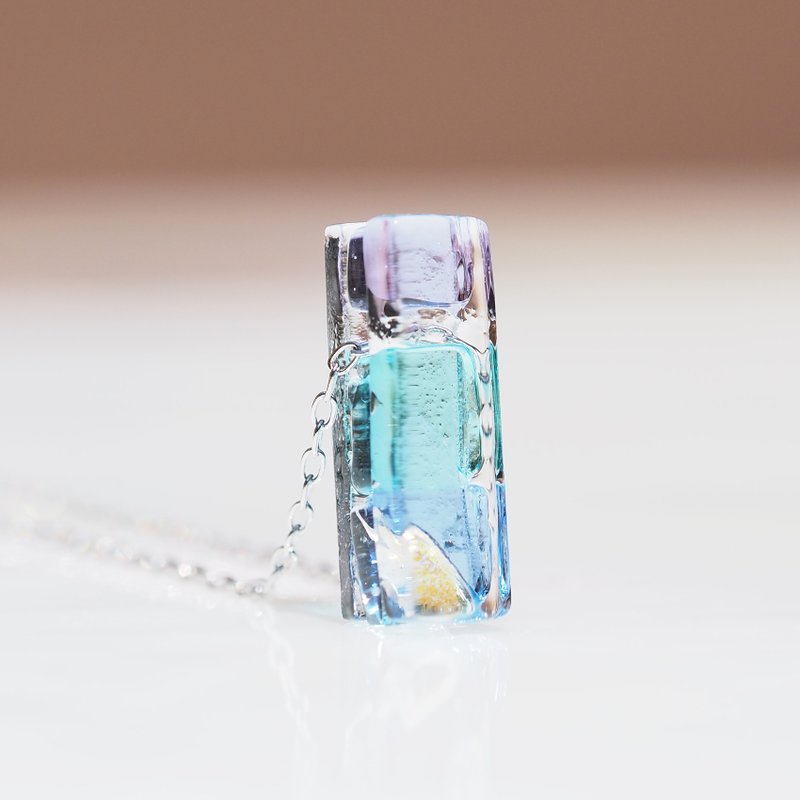 鸡尾酒玻璃 (Cocktail Glass) 【petites】【Lavender】链式项链【接单制作】 - 项链 - 玻璃 紫色