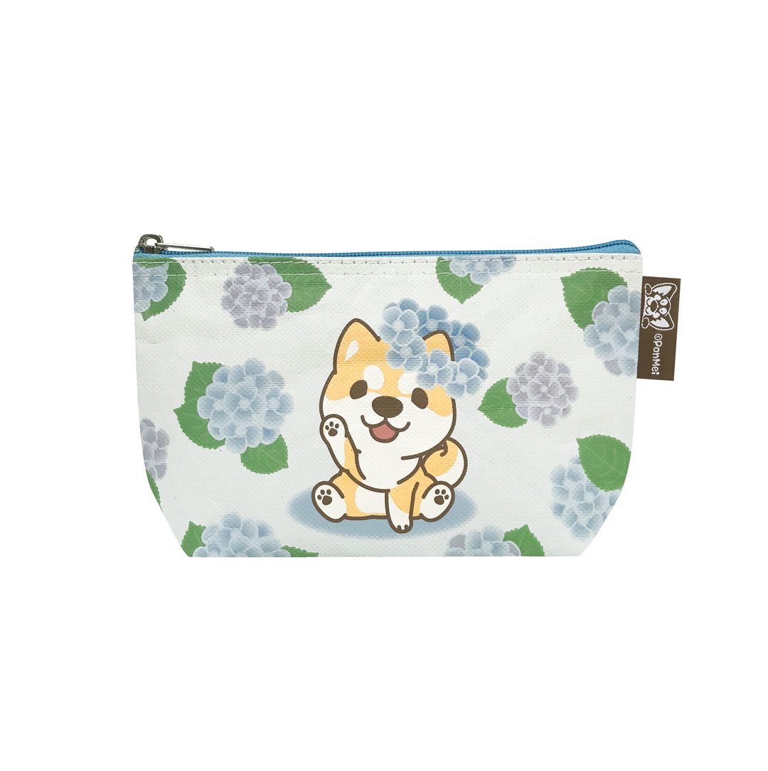 Sunny Bag x 柯基犬椪椪多功能文具袋/化妆包-绣球花柴柴款 - 化妆包/杂物包 - 其他材质 蓝色