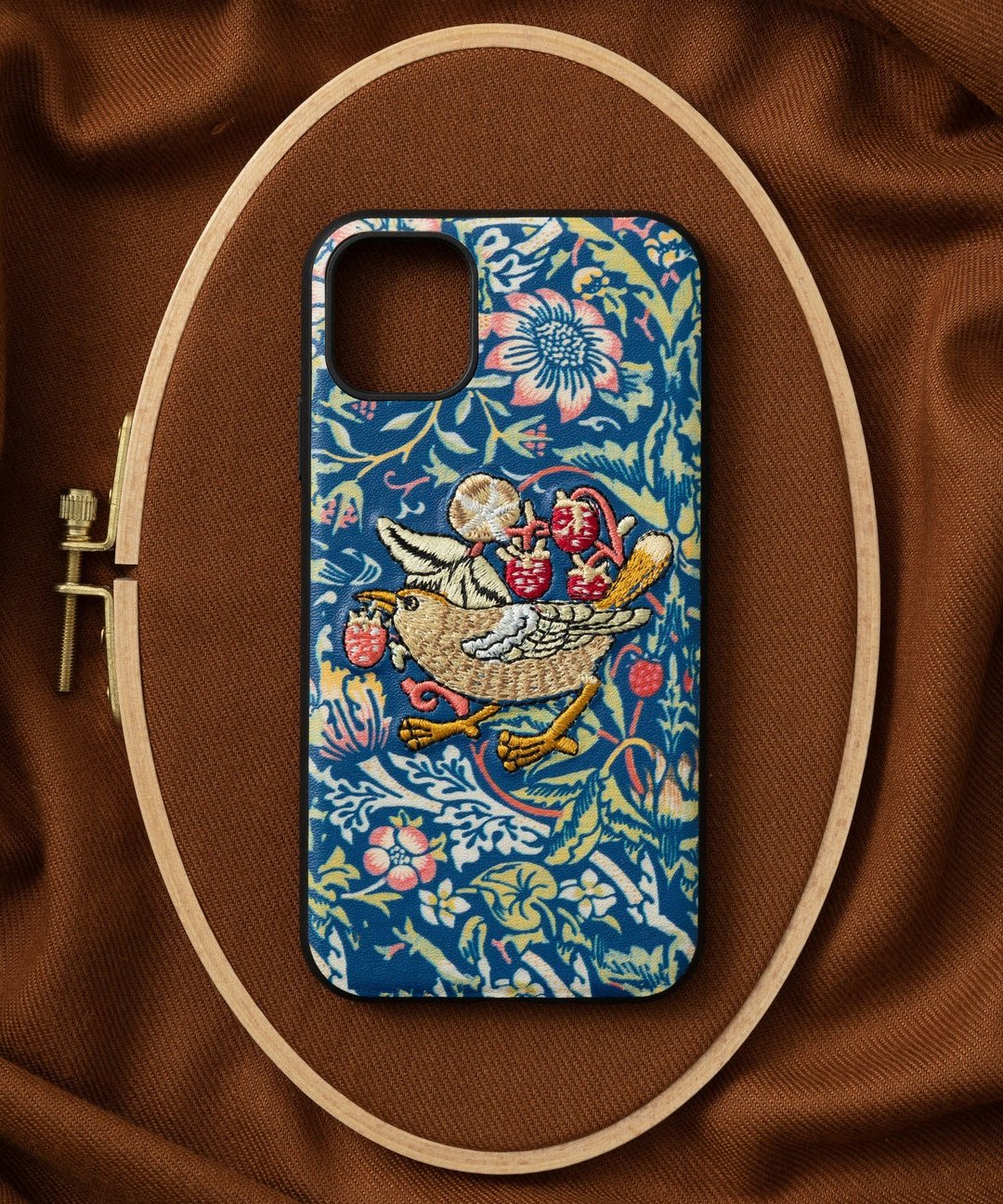 3D刺绣手机壳iPhone11 PU皮革William Morris猫动物01:NAG1348 - 手机壳/手机套 - 塑料 多色