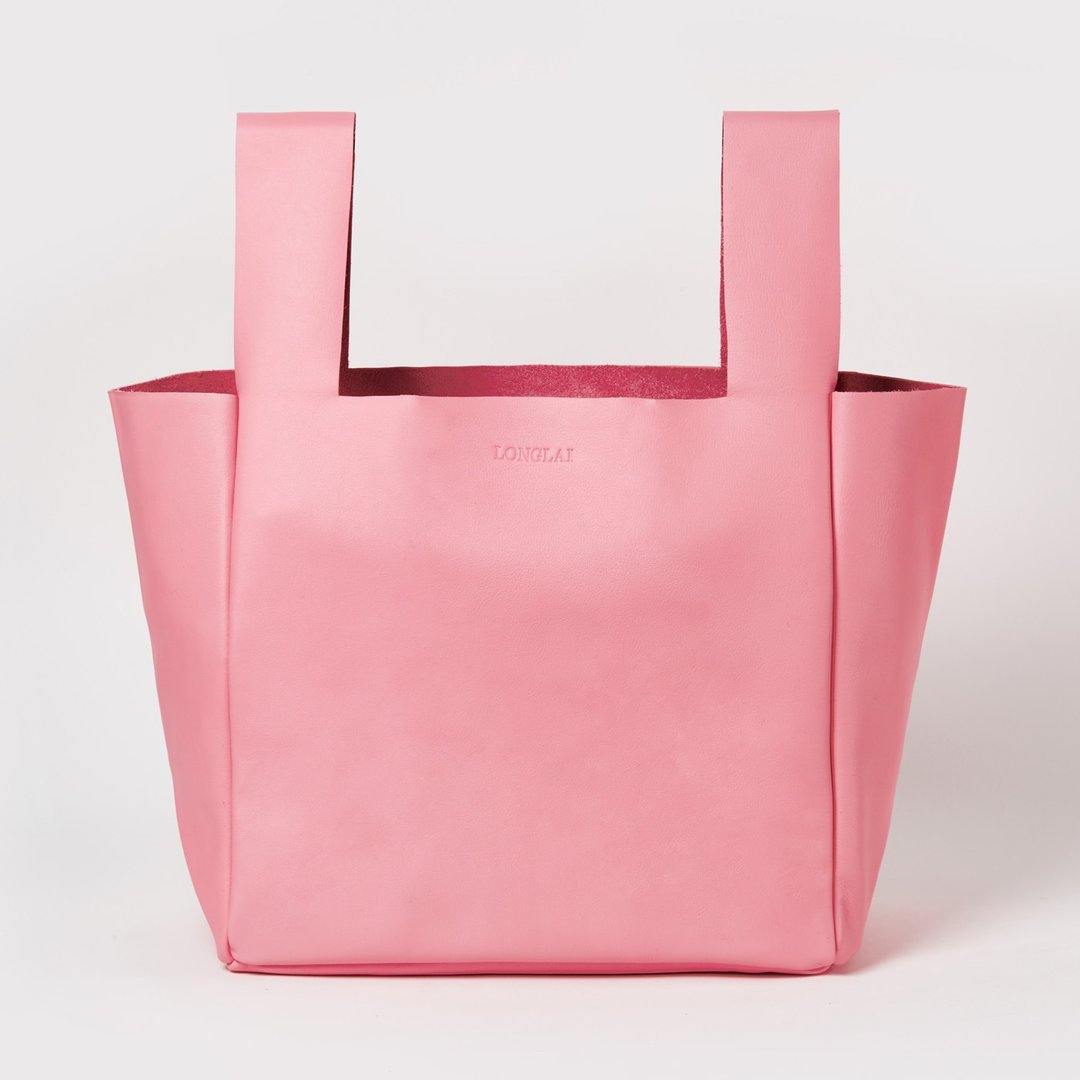 LONGLAI JEKYLL &amp; HYDE LARGE TOTE BAG BLUSH PINK - 手提包/手提袋 - 真皮 粉红色