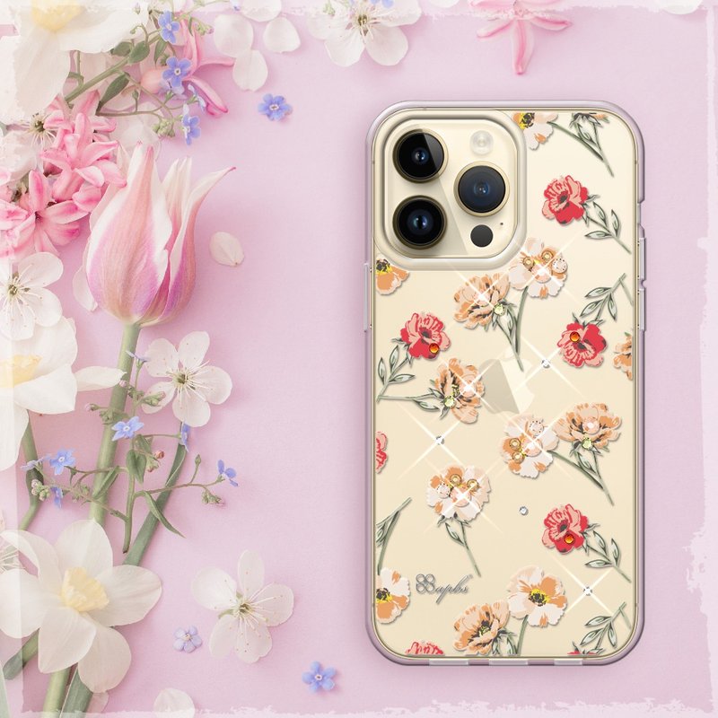 iPhone 14全系列 轻薄军规防摔水晶彩钻手机壳-小清新-玫瑰园 - 手机壳/手机套 - 其他材质 多色