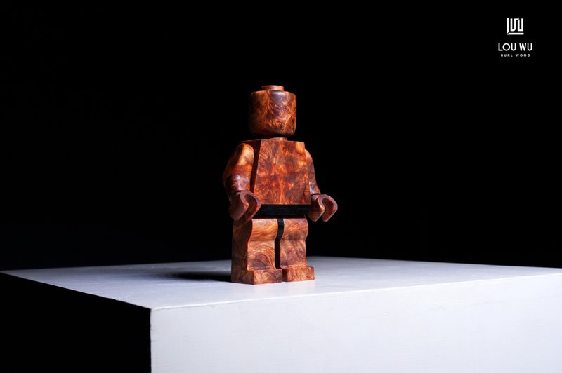 【木质积木人】 X5 福建柏(越桧) - 凤尾刺榴纹 - 经典款 - 摆饰 - 木头 