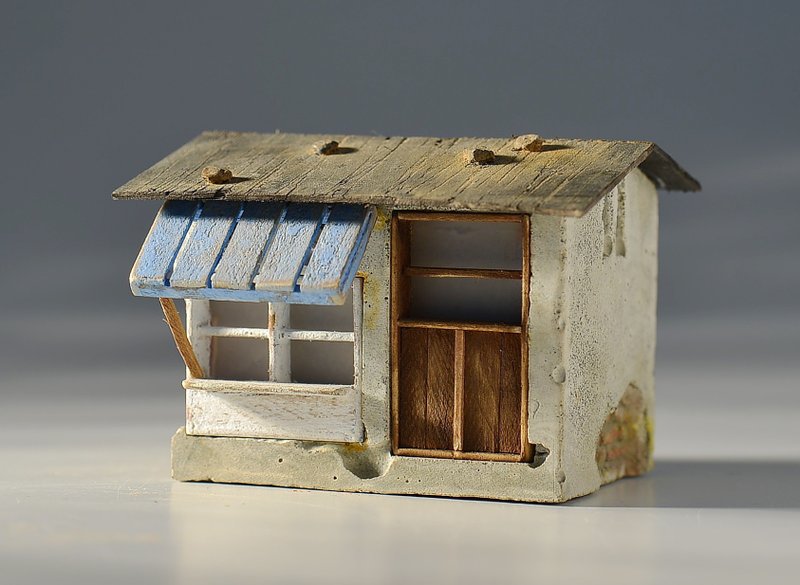 水泥小老屋创作(无灯) - 摆饰 - 水泥 咖啡色