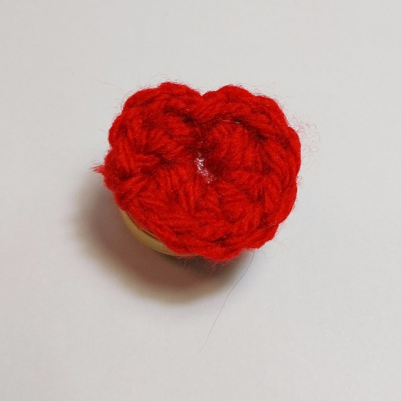 Red Pink Heart Ring Handmade Air Dry Clay Eco Friendly Stainless - 戒指 - 粘土 红色