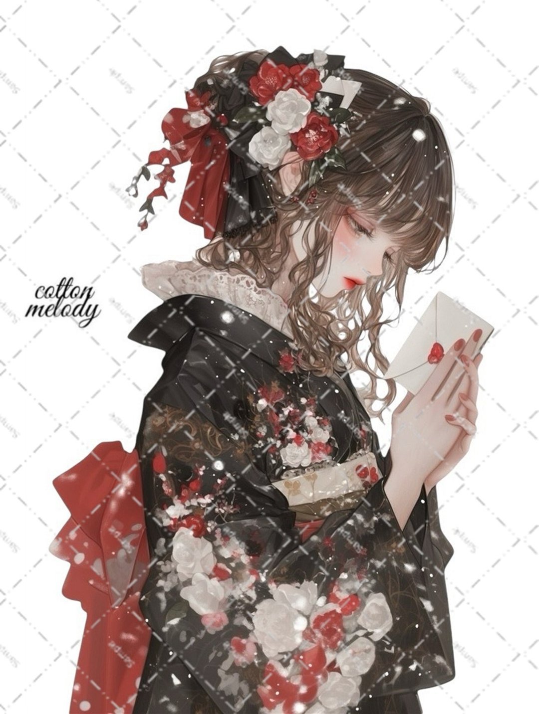 original sticker no.7208 人物贴纸 原创贴纸 人物贴纸 女孩贴纸 原创人物贴纸 - 贴纸 - 纸 