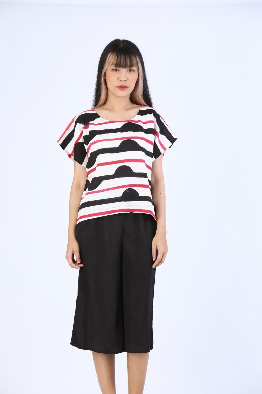 Blouse Kimono Linen Hand paint For Summer Beach Vacation - 女装上衣 - 棉．麻 白色